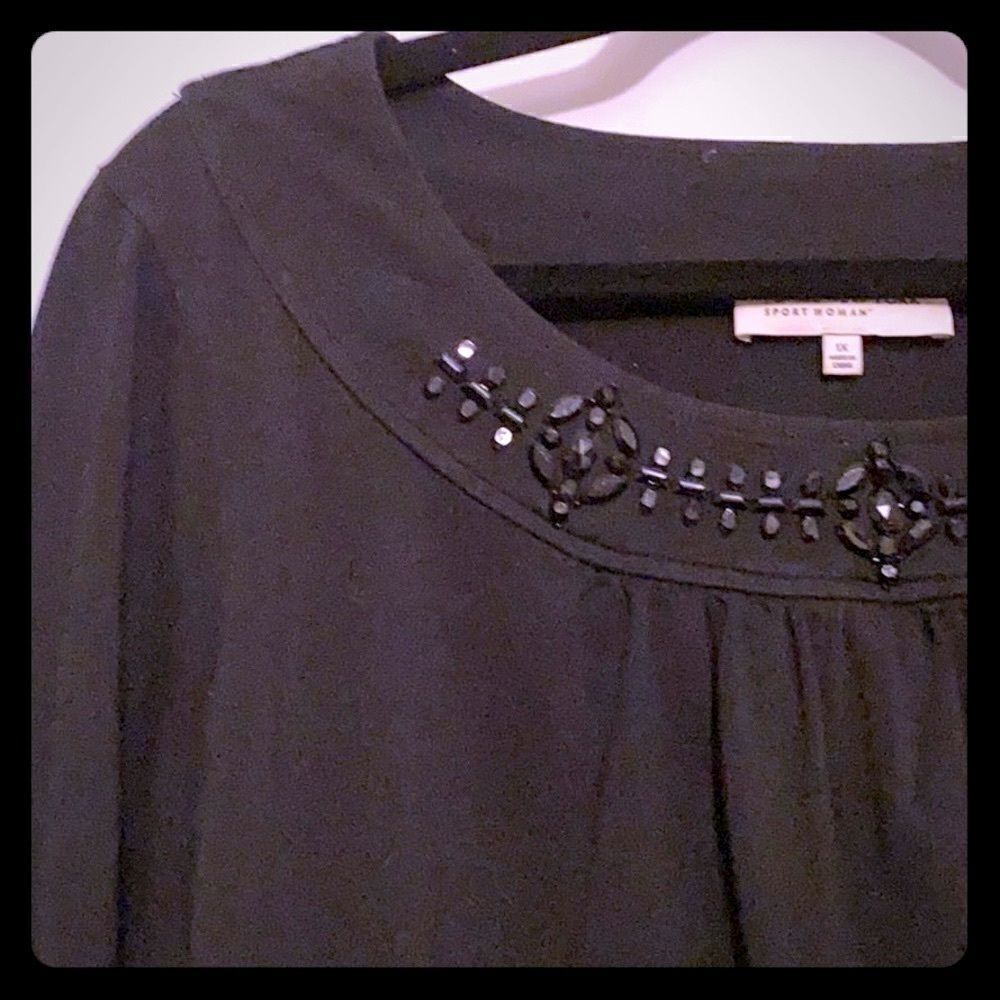Jones New York black gathers & beadwork